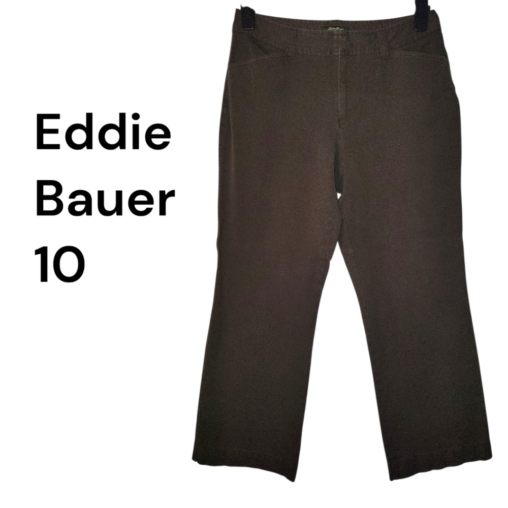 Eddie Bauer Blakely Fit Straight Leg Chino Pants, Brown, 10, VGUC